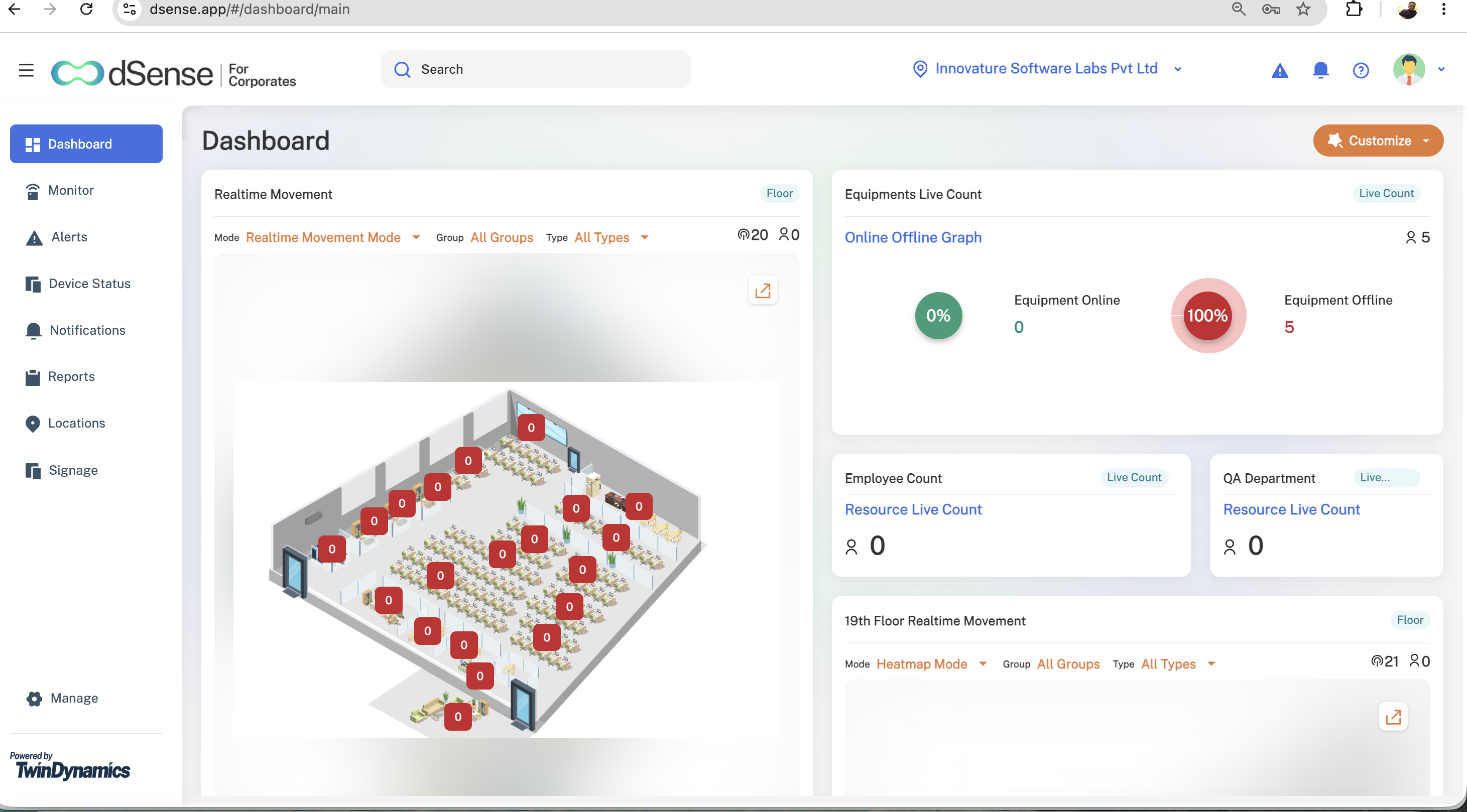 dSense configurable dashboard