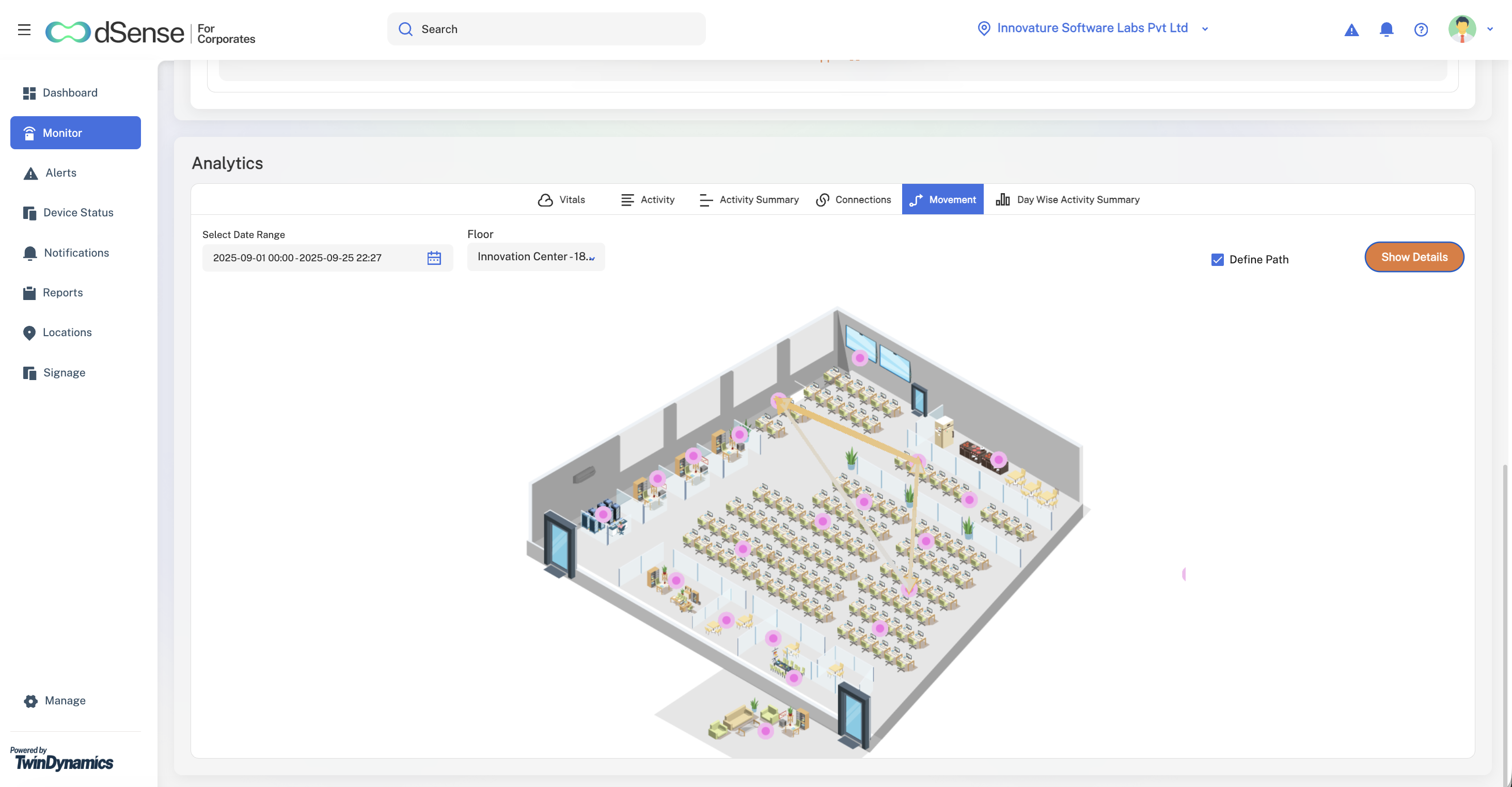 dSense movement analytics