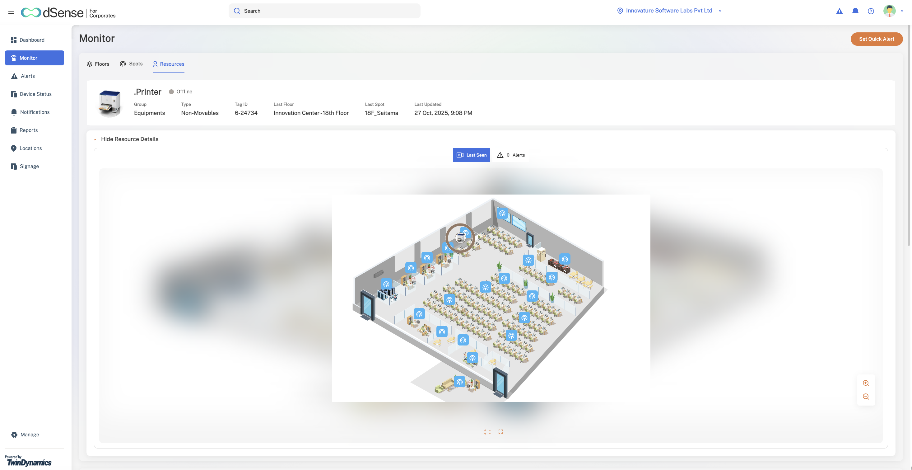 dSense resource monitoring